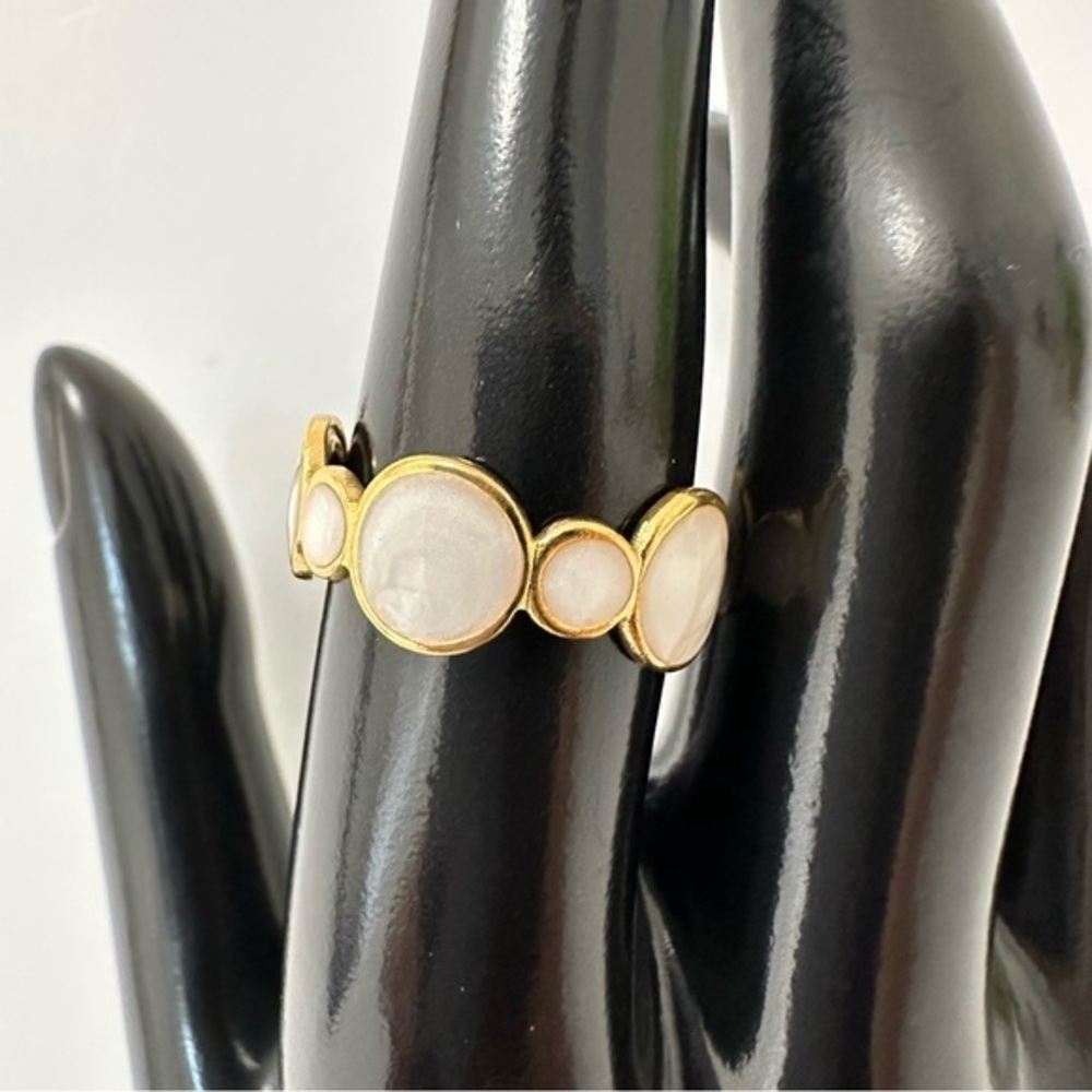 18K‎ Gold Plated White Tone Geometric Open Rings Adjustable for Women Jewelry
